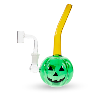 8 IN PUMPKIN SHAPED GLASS WATER PIPE